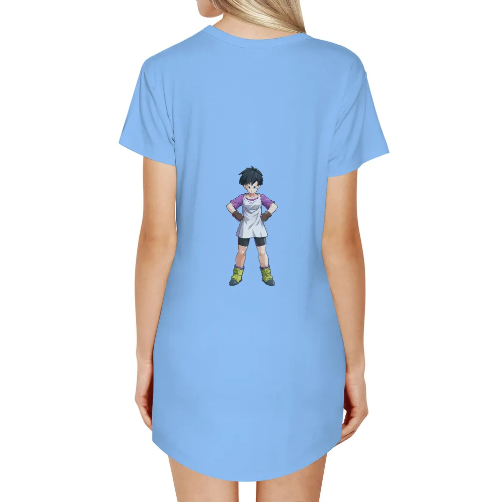 Graphic Tees: Videl's Courage and Strength|purple mardi gras blouse