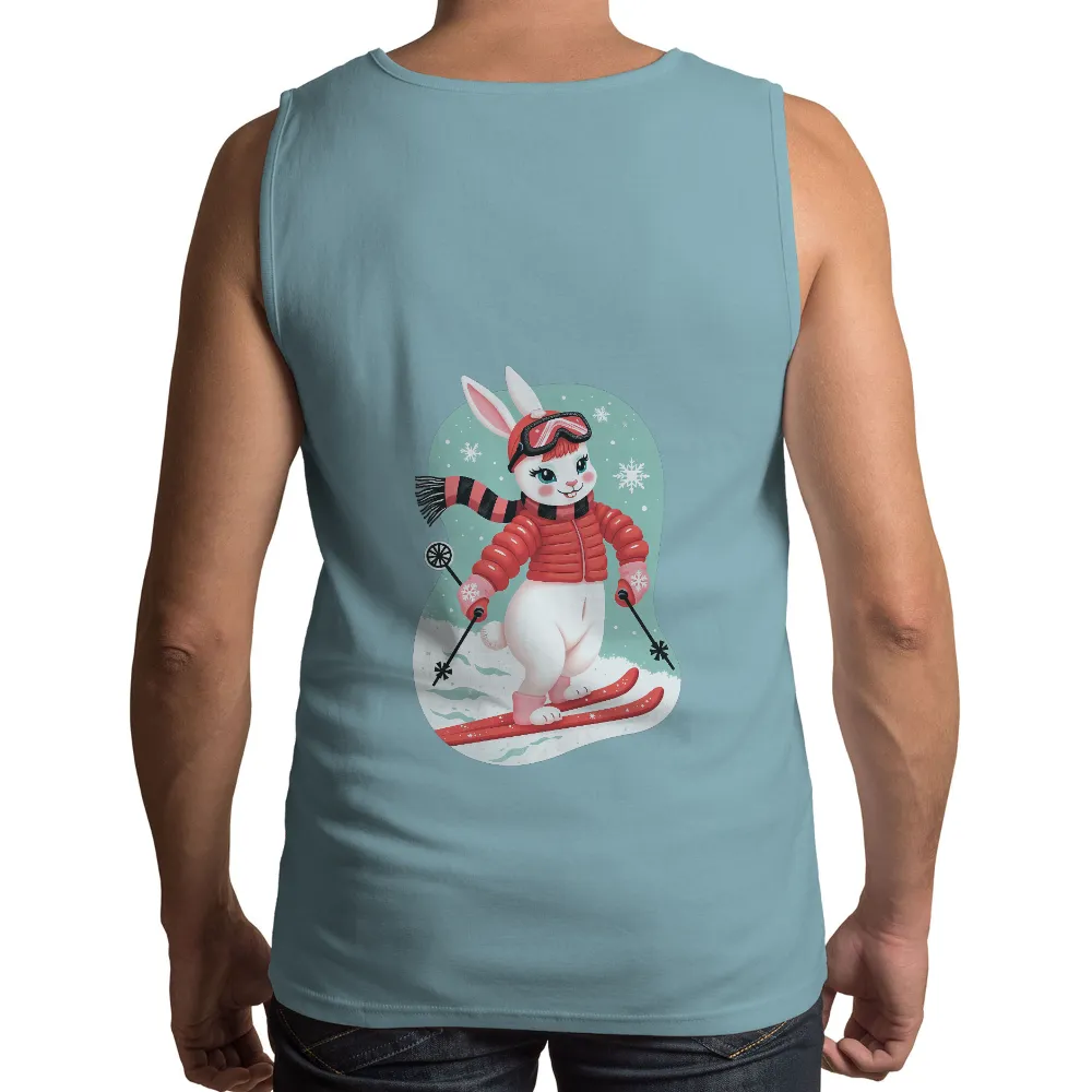 Customized Tee Shirts: Winter Sports Bunny | Skiing Adventure| Winter sports bunny