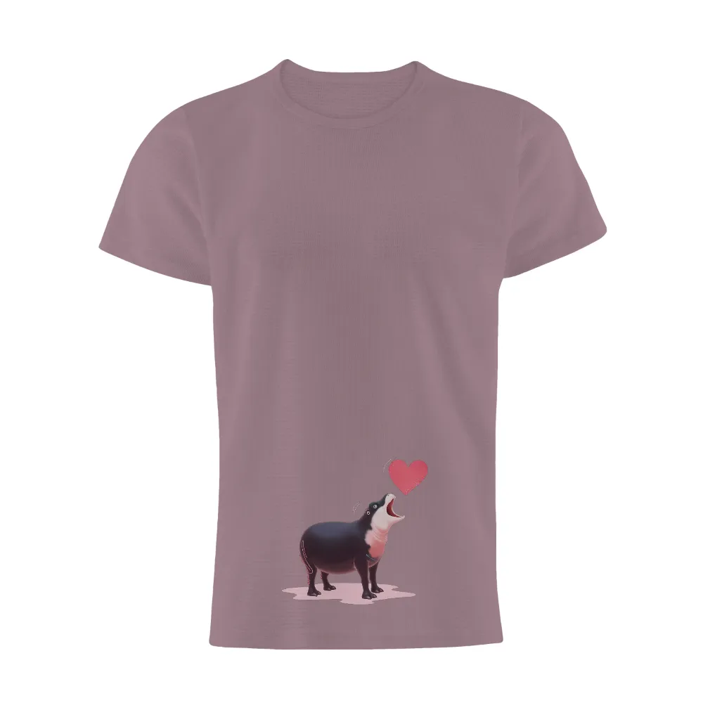 Tee Shirts Printed: Hippo Love Heart - Express Your Joy|brewdog jet black heart t shirt