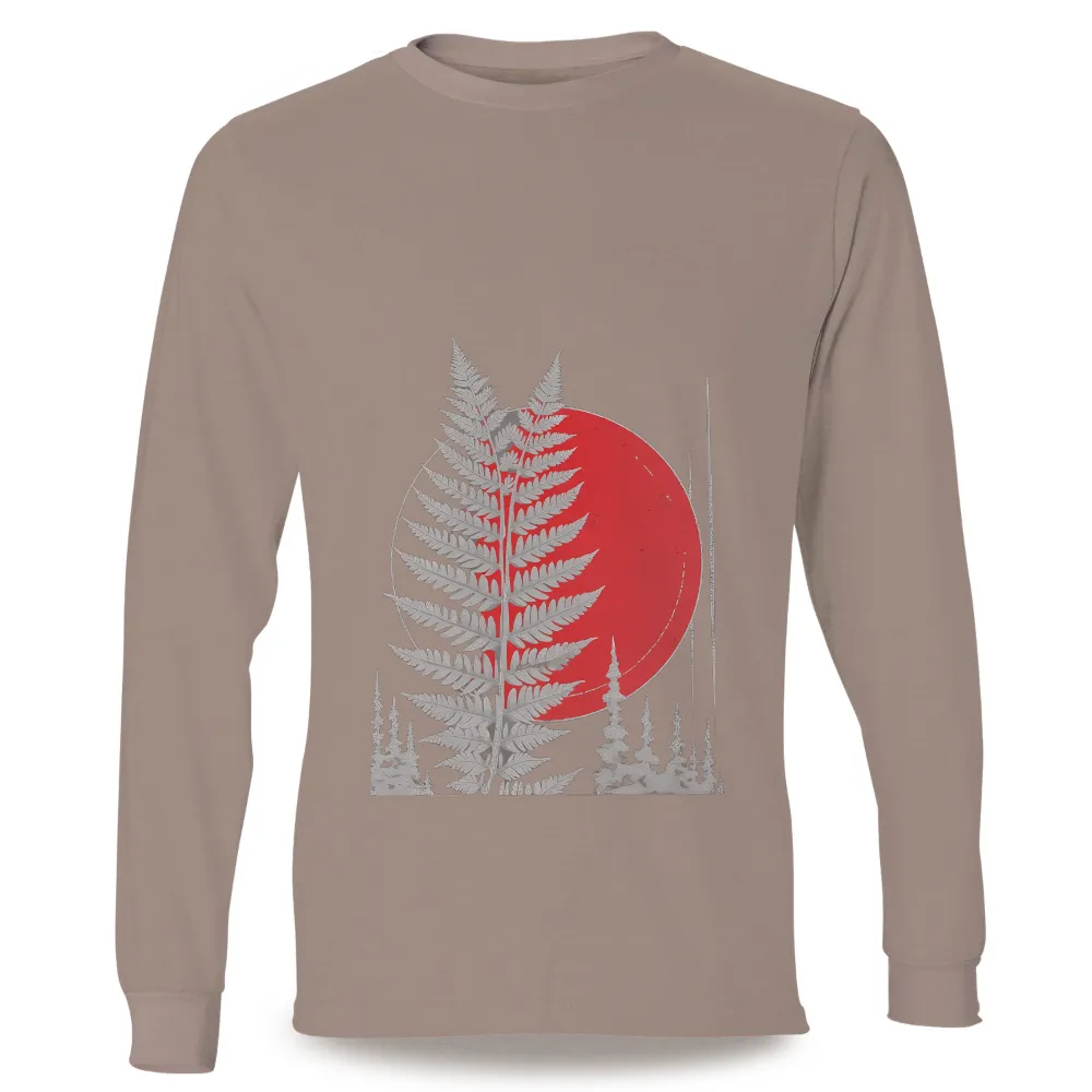 Custom Tee Shirts: Silver Fern Under the Red Moon|Silver fern