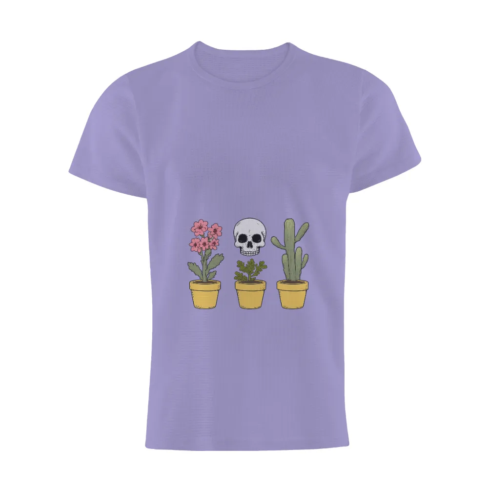 T-Shirts Custom: Life's Contrast - Plants, Skull, and Cactus|pothead shirt plants