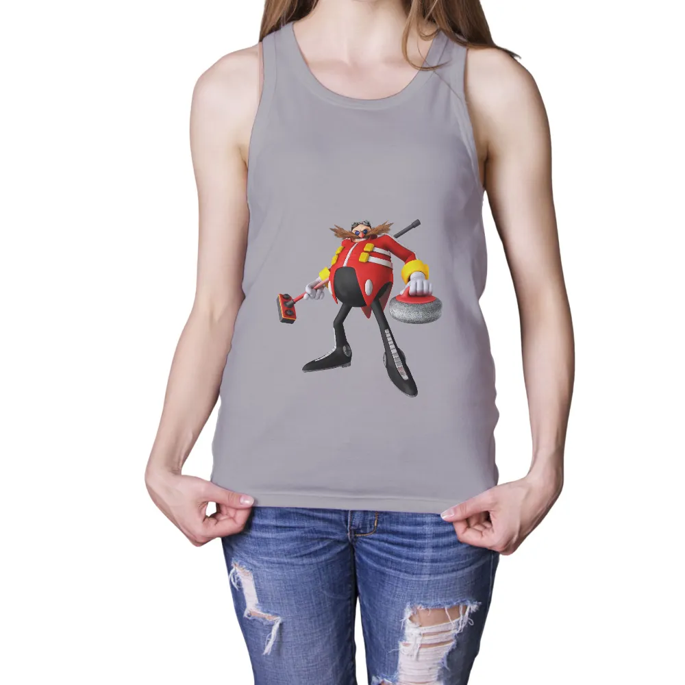 Shirts Graphic Tees: Dr. Eggman Curling - A Quirky Gaming Design|sports t shirt printing online