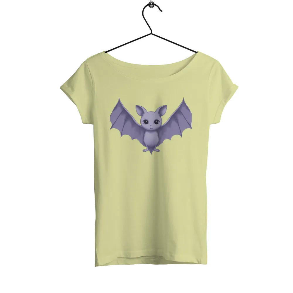 T-Shirts Pattern: Whimsical Purple Bat - Artistic Designs|black cartoon friends shirt