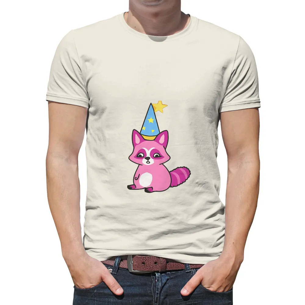 T-Shirts Custom: Spread Joy with Remy the Pink Raccoon Wizard|sunlight magic print shirt