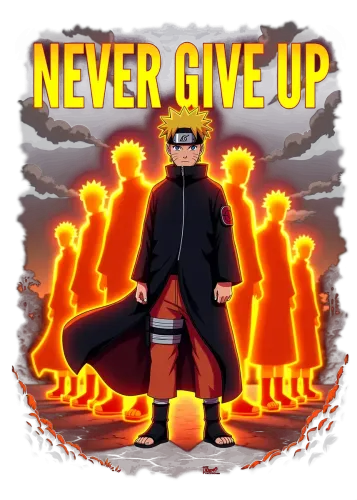 Never Give Up - naruto anime shirts