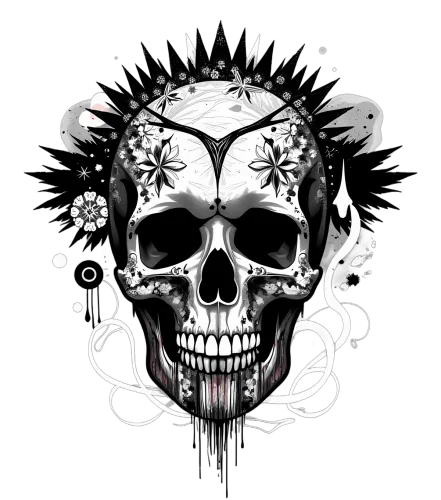 Shirts Graphic Tees: Eternal Night Skull Art