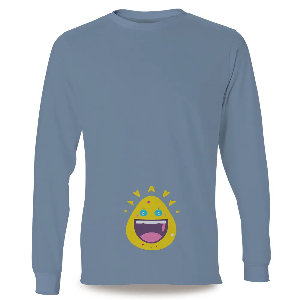 TShirt Design: Spread Joy with Sunny the Cheerful Egg|yellow biggie t shirt