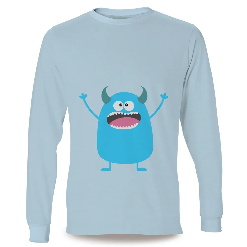 Customized Tee Shirts: Cheerful Blue Monster - Funny & Whimsical Design|happy 4th ungrateful colonials