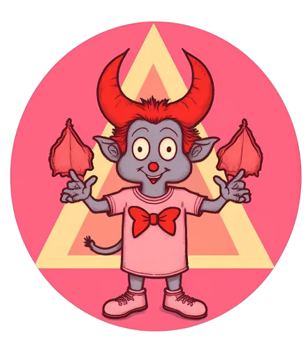 Charming Vintage Cartoon Devil Design with Retro Pop Culture Vibes