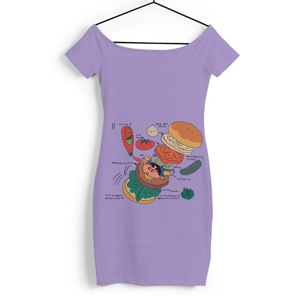 Tee Shirt Printing: Max's Magical Burger Adventure|solid lettuce trim rib knit tee