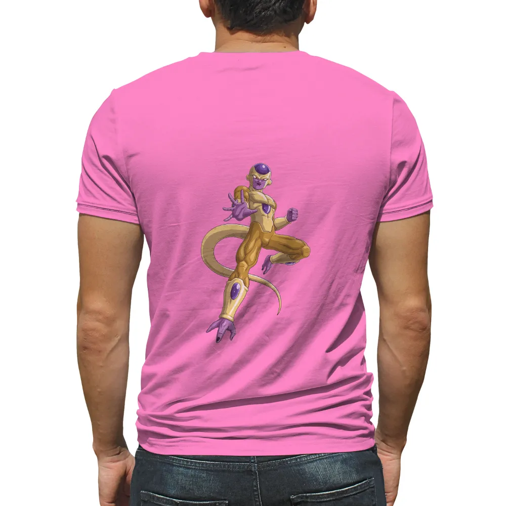 T-Shirts Pattern: Golden Warrior with Purple Skin - Anime Iconic Design|mario strikers battle league shirt