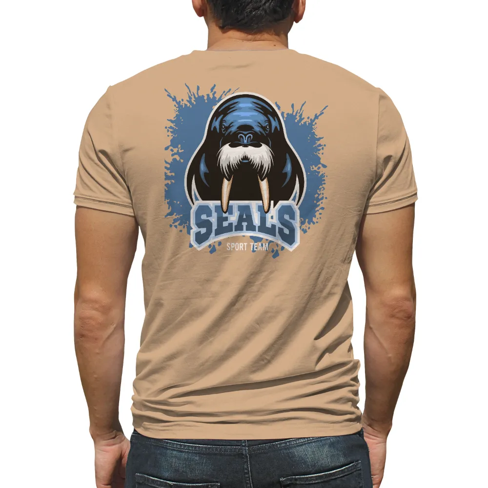 TShirt Design: Walrus Mascot for Seals Sports Team|blue butterfly print longline shirt