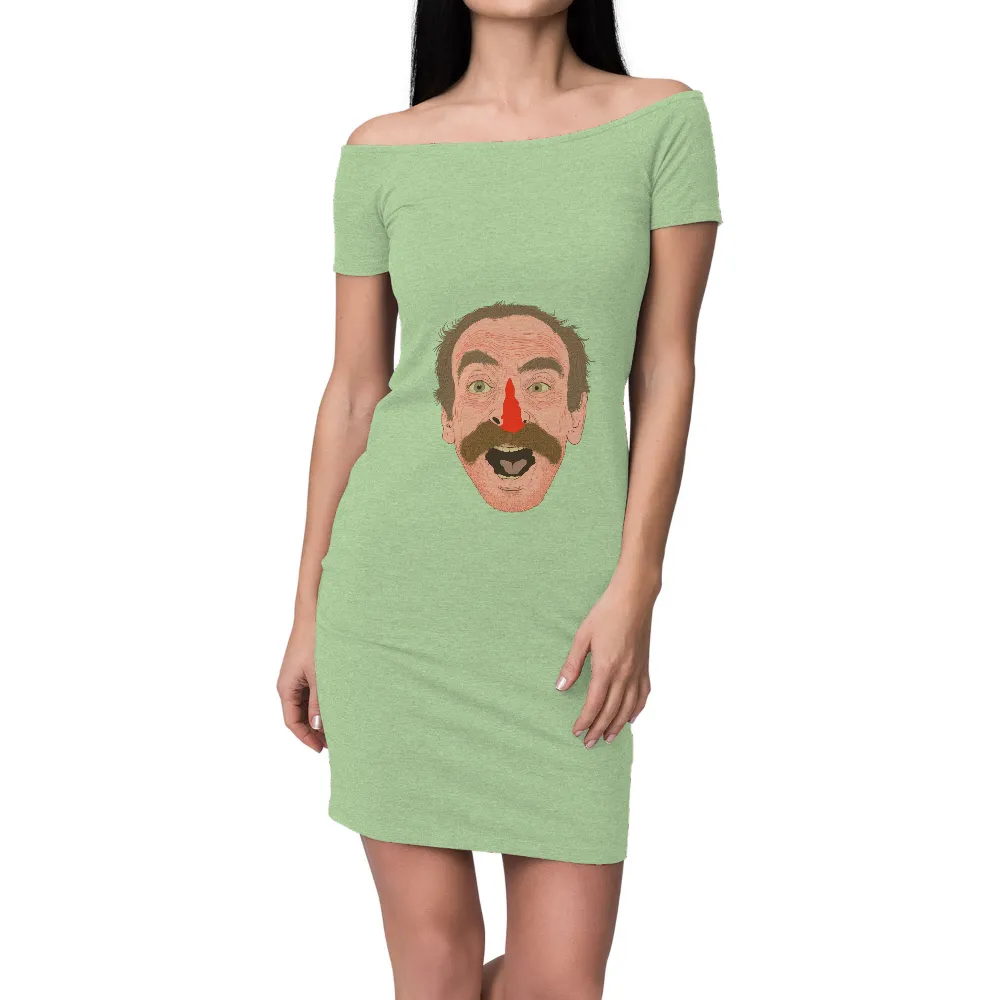 T-Shirts Custom: Whimsical Clown Caricature - Funny & Quirky Design|mario red nose day t shirt