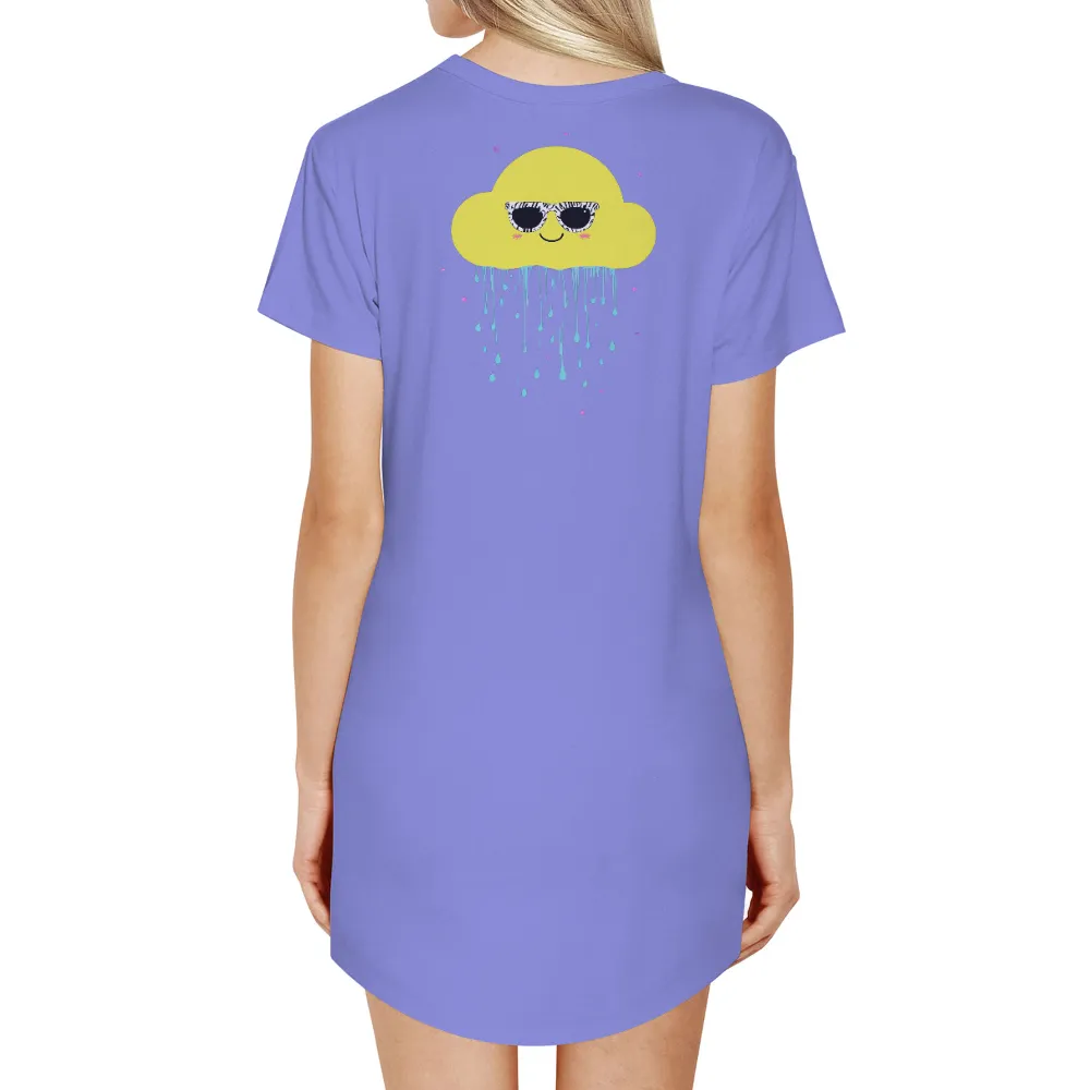 TShirt Printing: Cheerful Cloud with Sunglasses - Whimsical and Joyful Design|happy mardi gras shirt