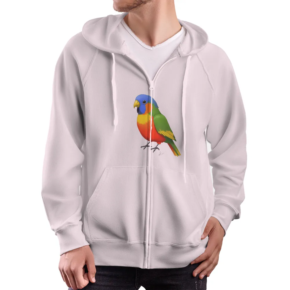 Custom Tee Shirts: Rainbow Lorikeet - Nature's Vibrant Beauty|one line art shirt