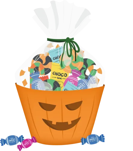 Trick-or-Treat TShirt Printing: Halloween Candy Bucket Design