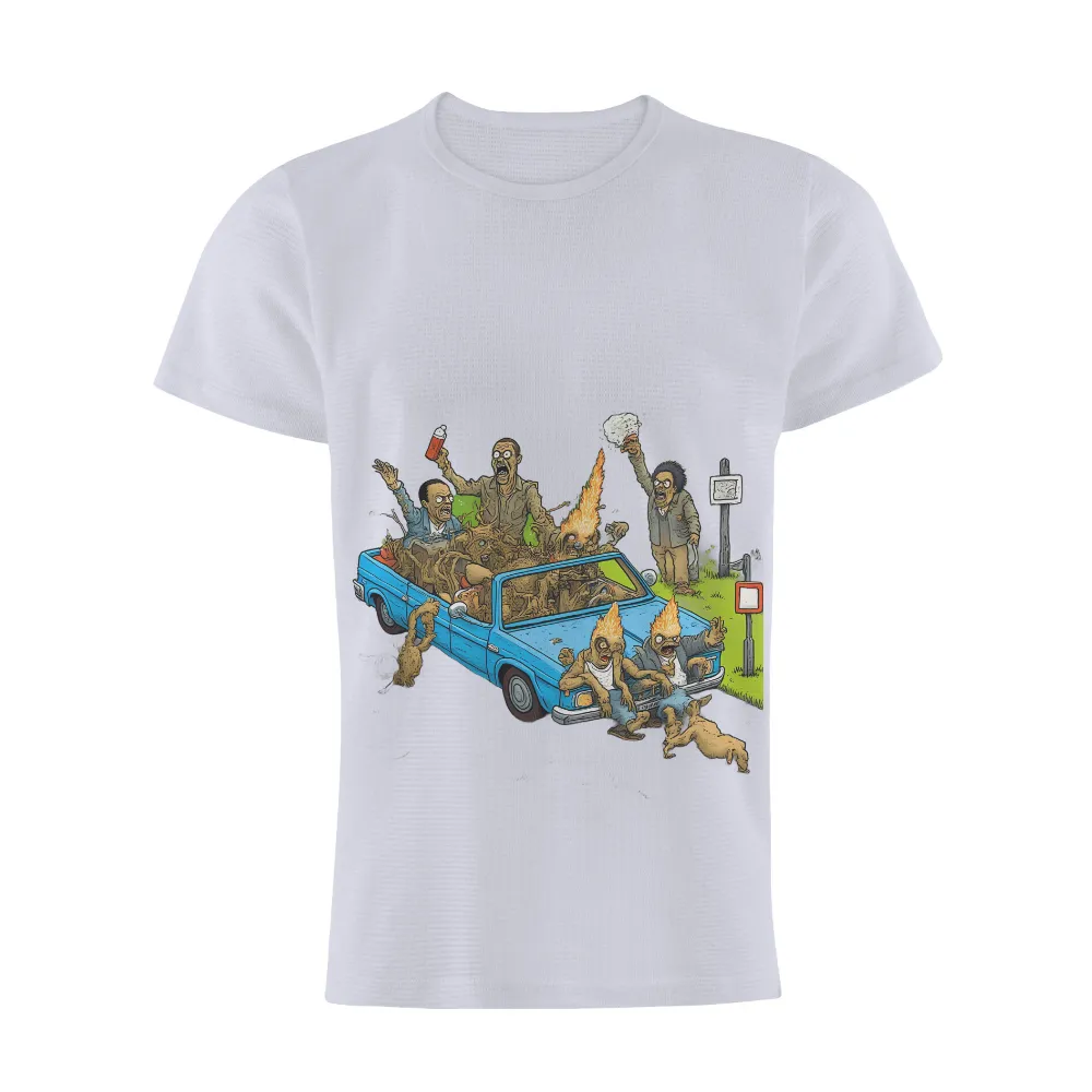 Graphic Tees: Zombie Apocalypse Humor on Wheels|Blue pickup truck