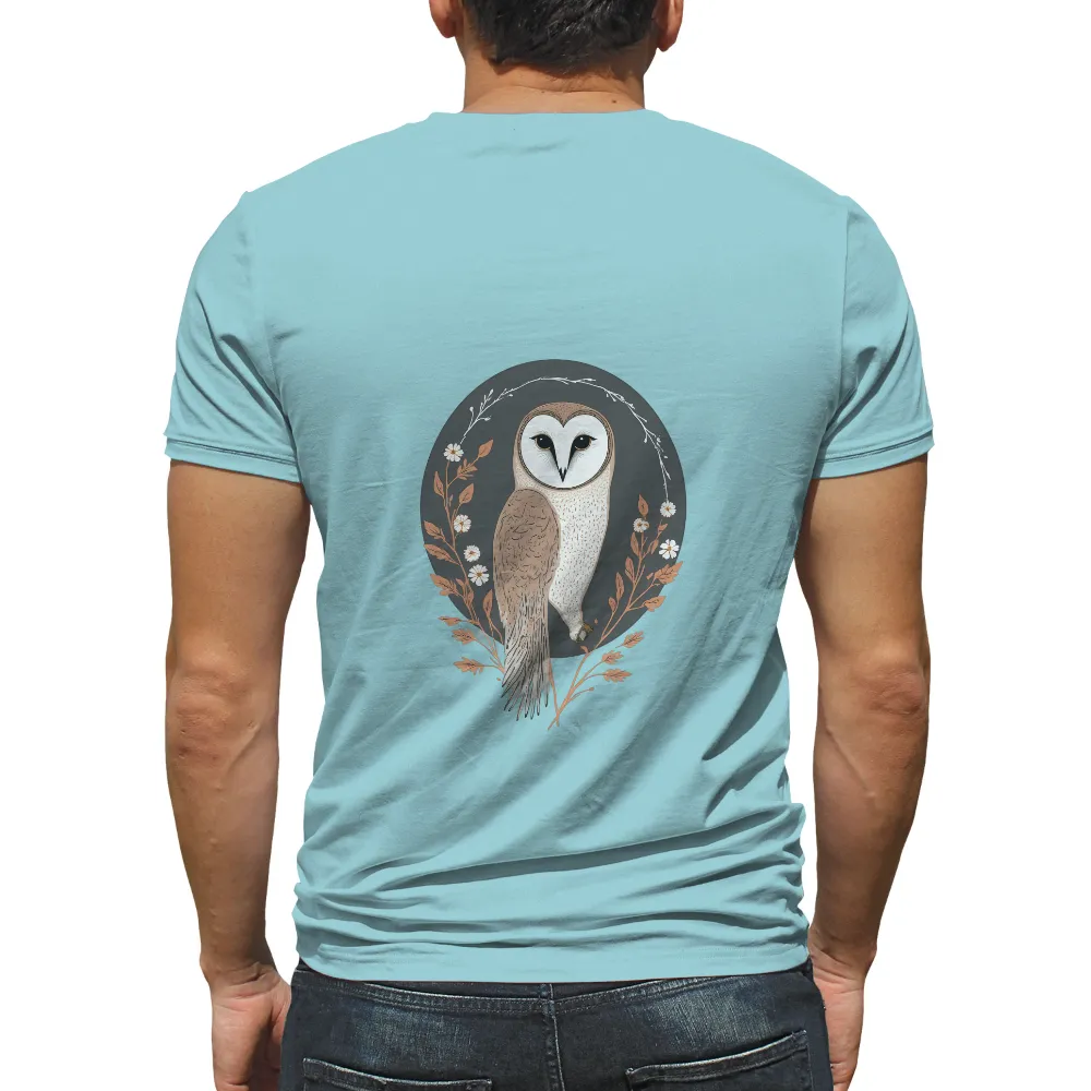 Custom T-Shirt Printing: Serene Owl in the Night|men's night out camp shirt playboy