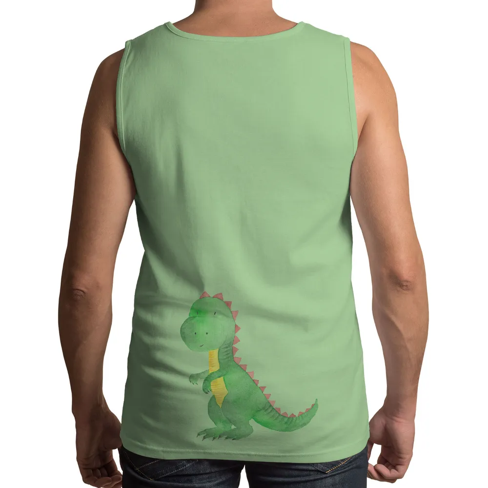 TShirt Printing: Whimsical Dino with Yellow Scarf|adventure time dancing with monsters shirt