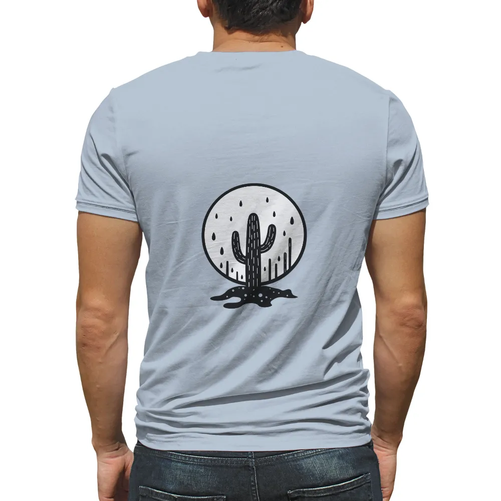 TShirt Design: Resilient Cactus Under the Moon|rebellious hope t shirt black