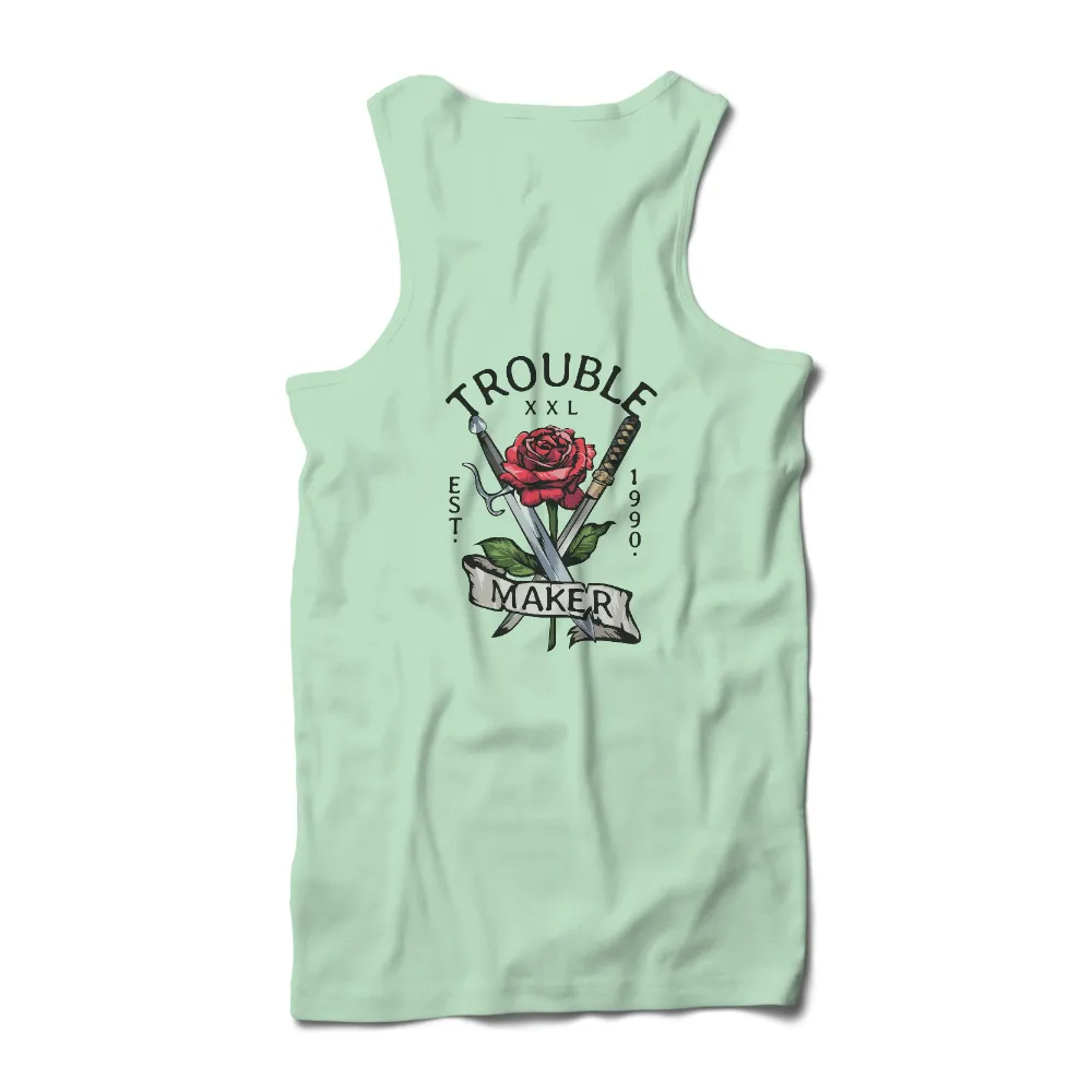 Custom T-Shirt Printing: Swords & Rose - Artistic Balance|electric & rose boyfriend sweatshirt