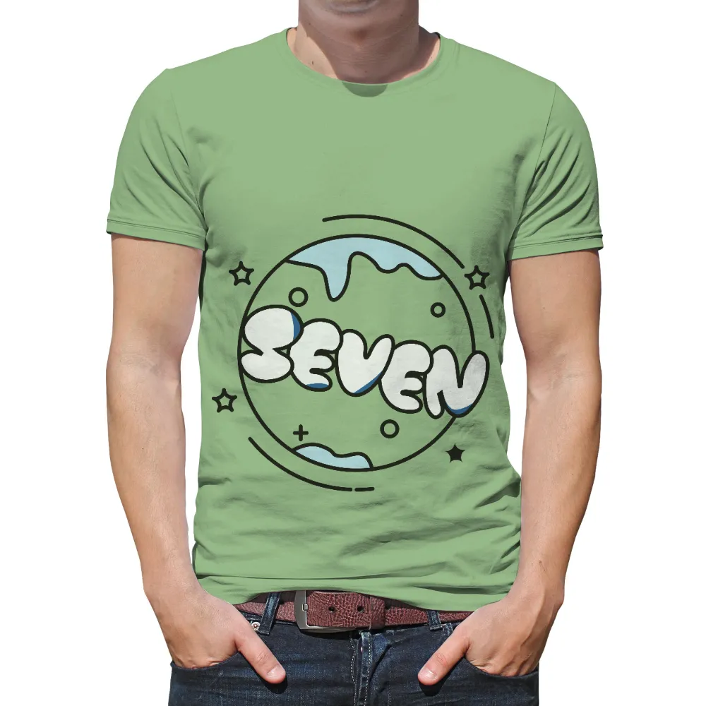 Customized Tee Shirts: SEVEN - A Symbol of Completeness and Perfection|roblox blue dino t shirt