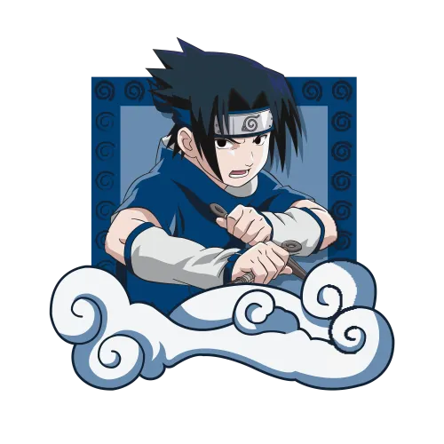 T-Shirts Custom: Sasuke Uchiha - Anime Ninja with Determination and Strength