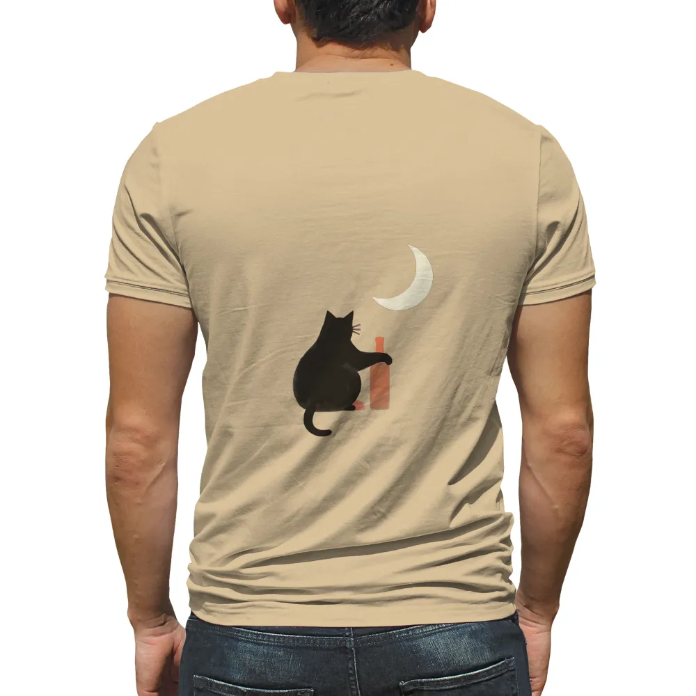 T-Shirts Custom: Black Cat Moonlight Mischief|sunlight magic print shirt