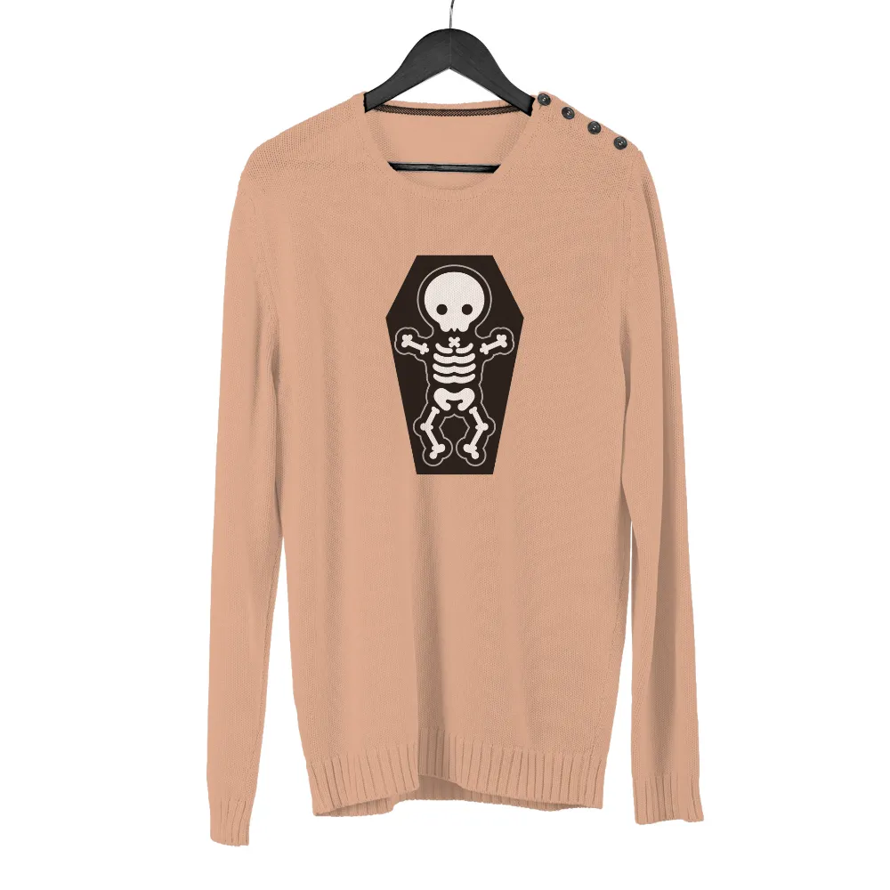 T-Shirts Pattern: Embracing the Unknown - Skeleton on Coffin|roblox skeleton t shirt