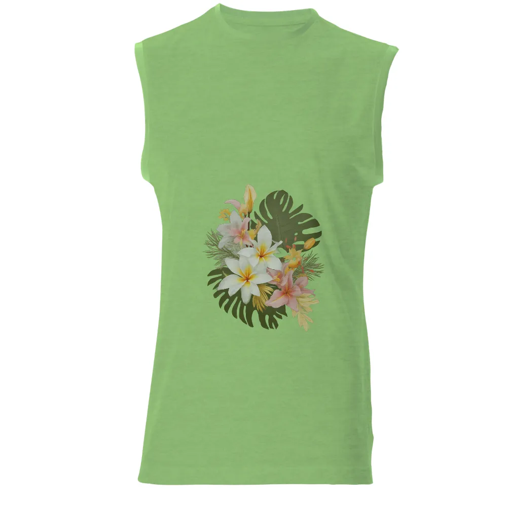 TShirt Design: Tropical Elegance with Plumeria and Lilies