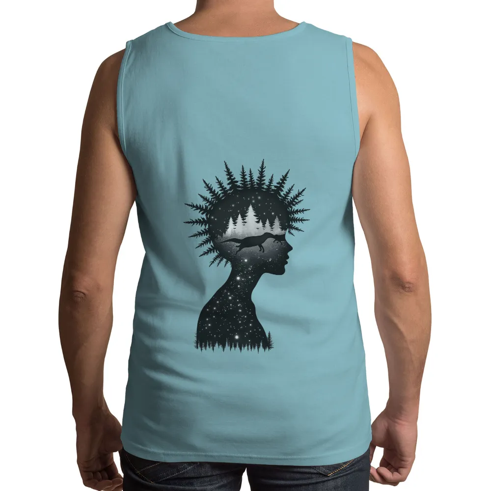 T-Shirts Custom: Starlit Night Wolf Silhouette - Artistic Design|beer hockey guns and freedom shirt