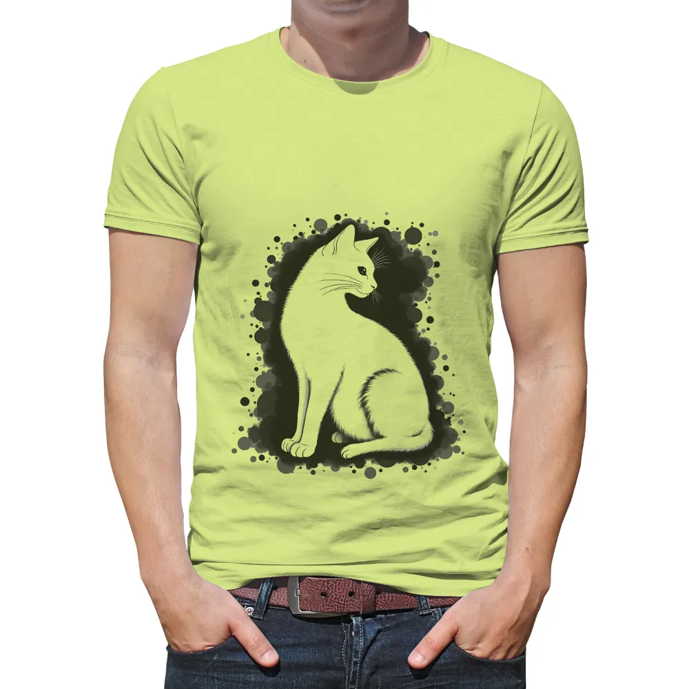 T-Shirts Custom: Black Cat Silhouette in the City Night|black cat pool hall t shirt