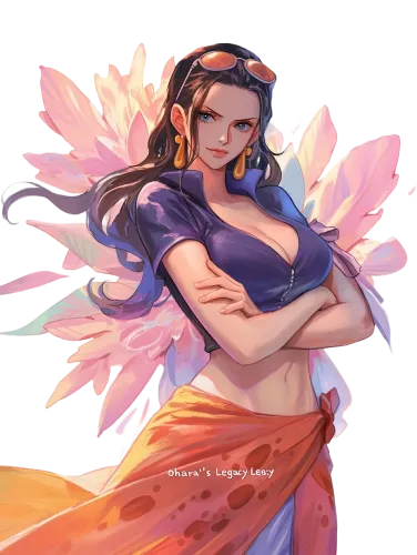 Nico Robin with Pink Feathers - nico robin t shirt