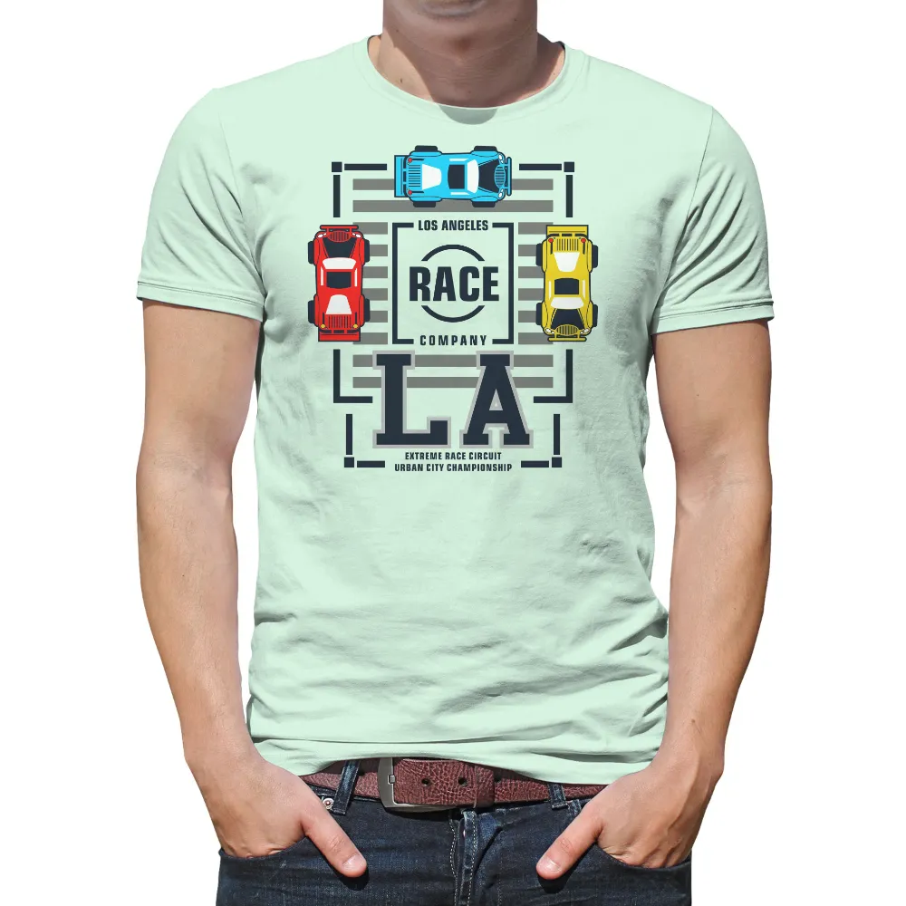 Custom Tee Shirts: LA Extreme Race Circuit - Racing Cars, Speed, and Competition|fog essentials los angeles tee