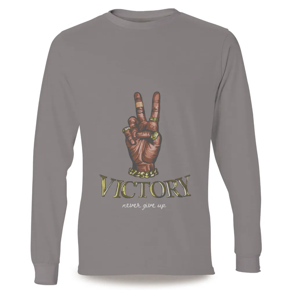 Customized Tee Shirts: Victory - Never Give Up|rugman art t shirt