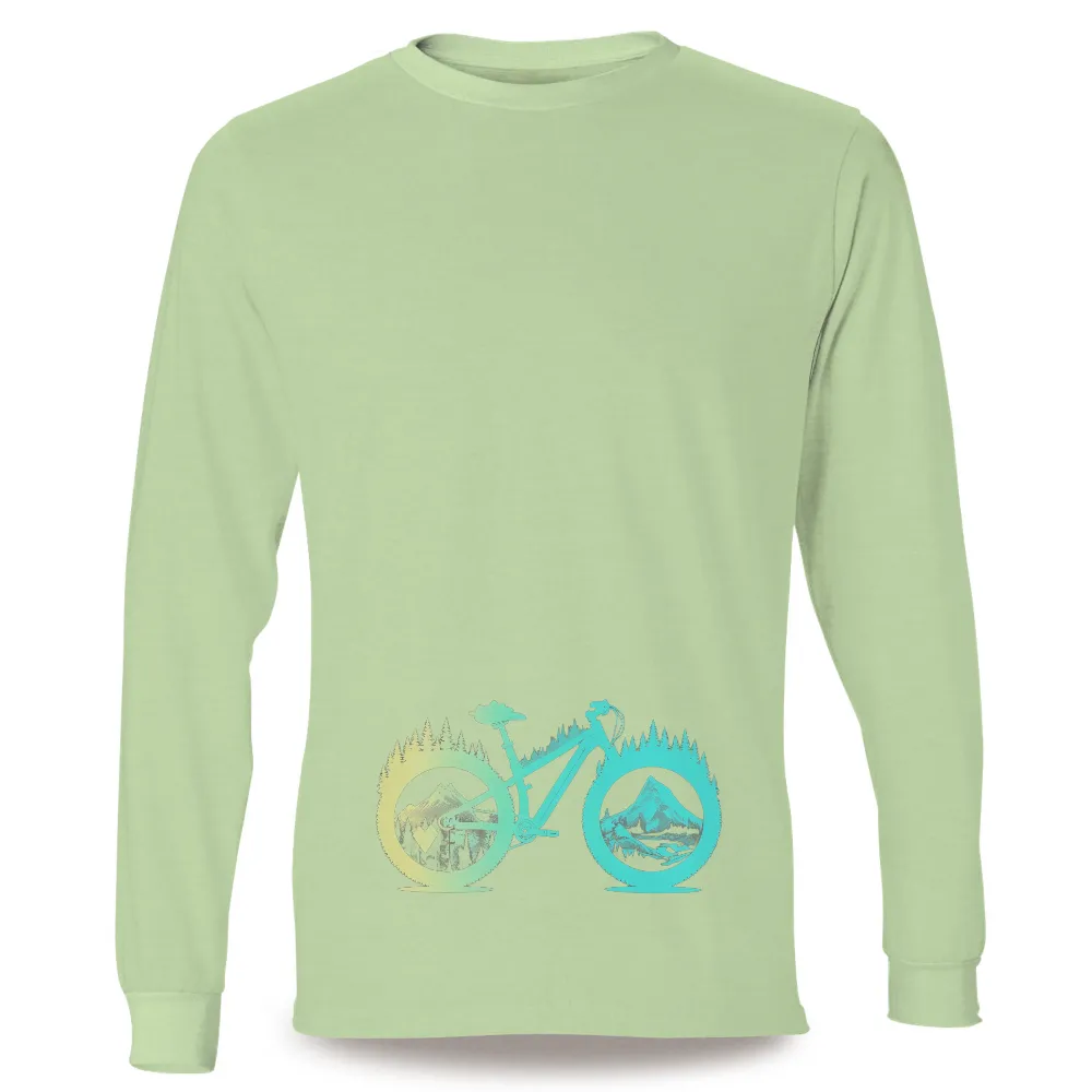 Tee Shirt Printing: Mountain Bike Adventure - Nature's Harmony|reign forest fronds camp shirt