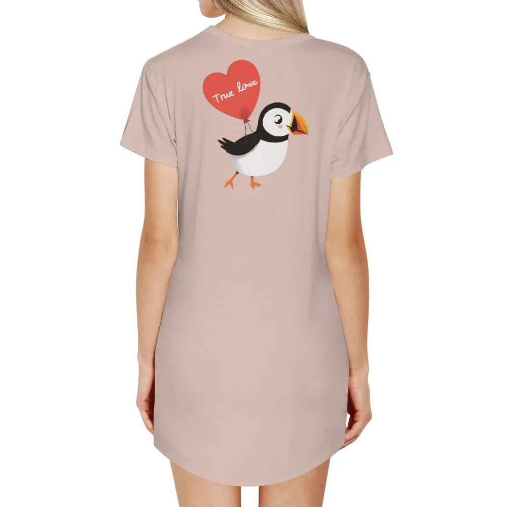 Shirts Graphic Tees: True Love Puffin with Heart Balloon|i heart hot moms shirt danny duncan