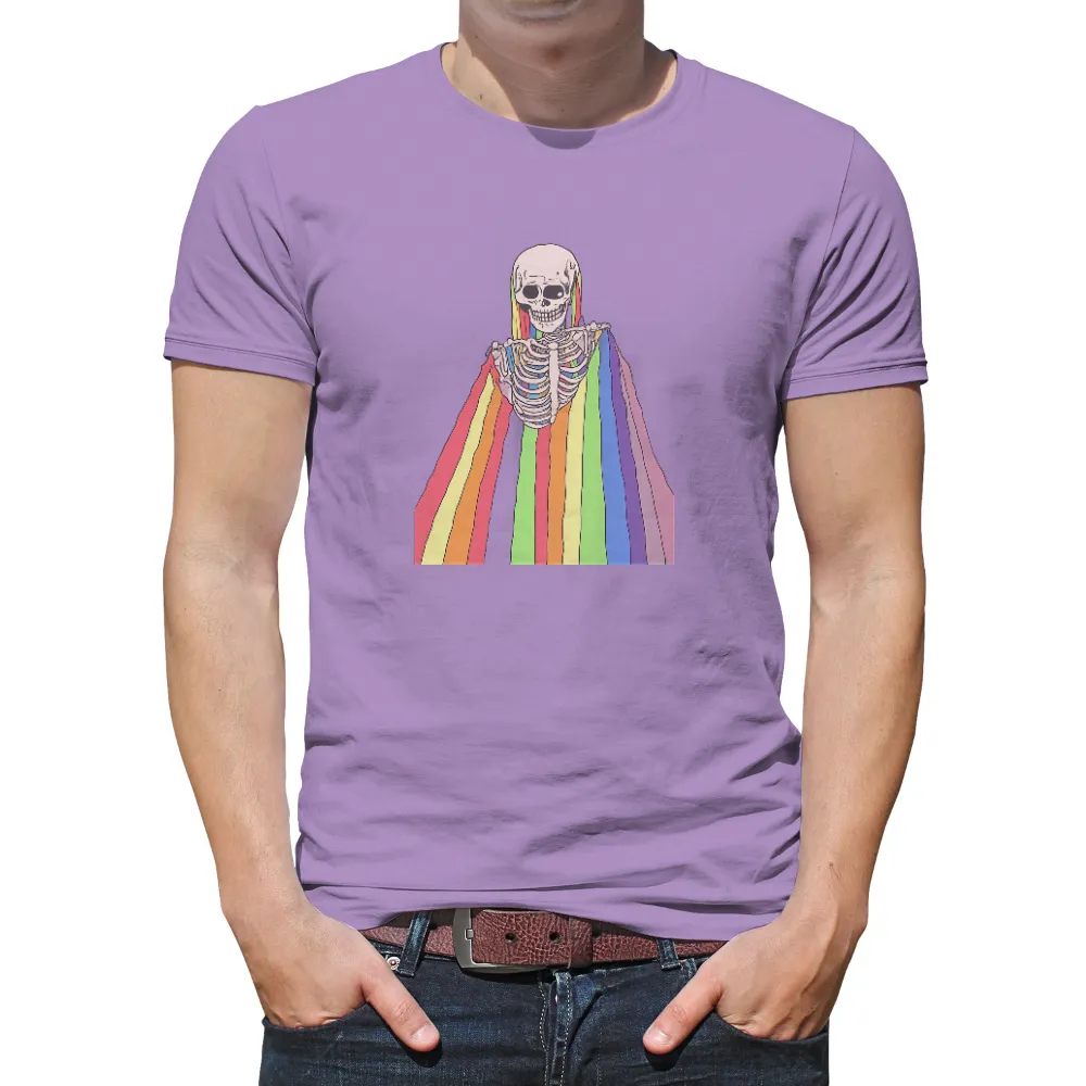 TShirt Design: Rainbow Skeleton - Pride and Unity|rainbow women's t shirt