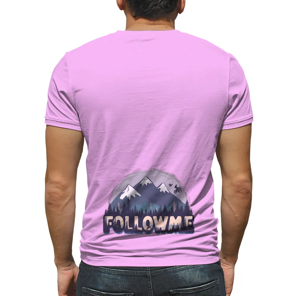 TShirt Printing: Follow Me - Adventure Awaits| Evening sky with hues of purple and blue