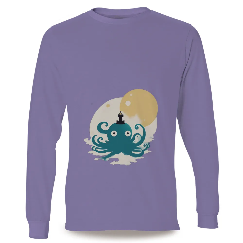 Shirts Graphic Tees: Luna the Octopus - Guardian of the Night|playboy night out camp shirt