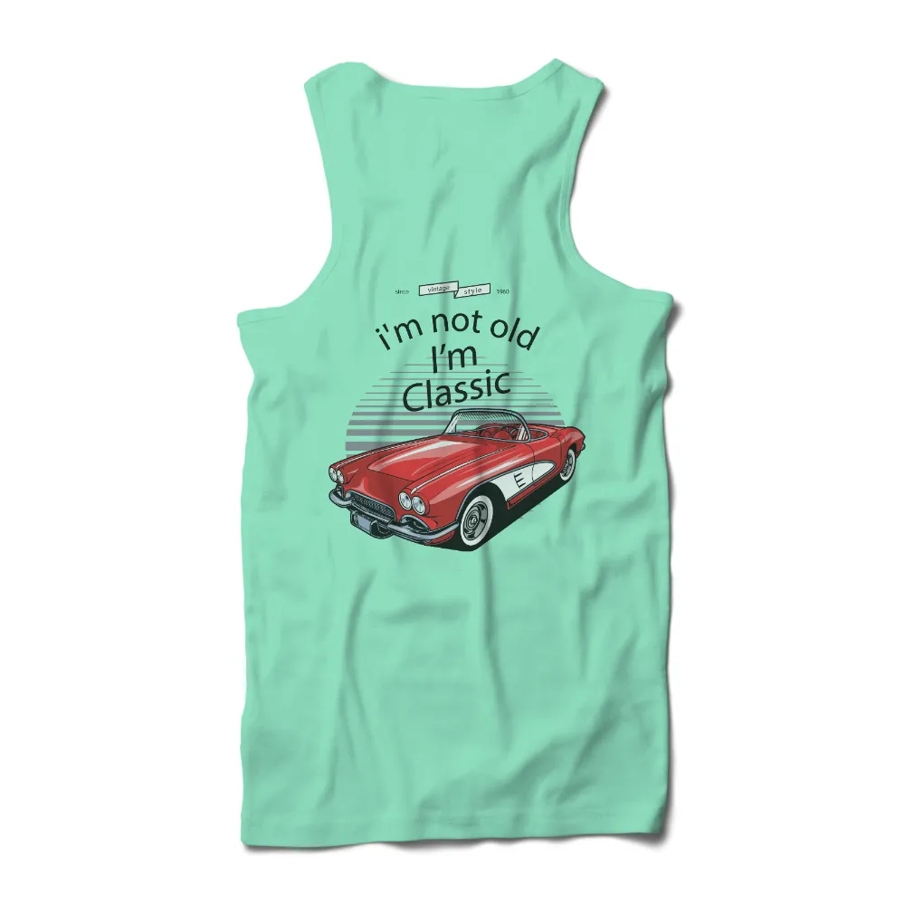 T-Shirts Design: Classic Car Vintage Style - Red Convertible|vintage style graphic tees