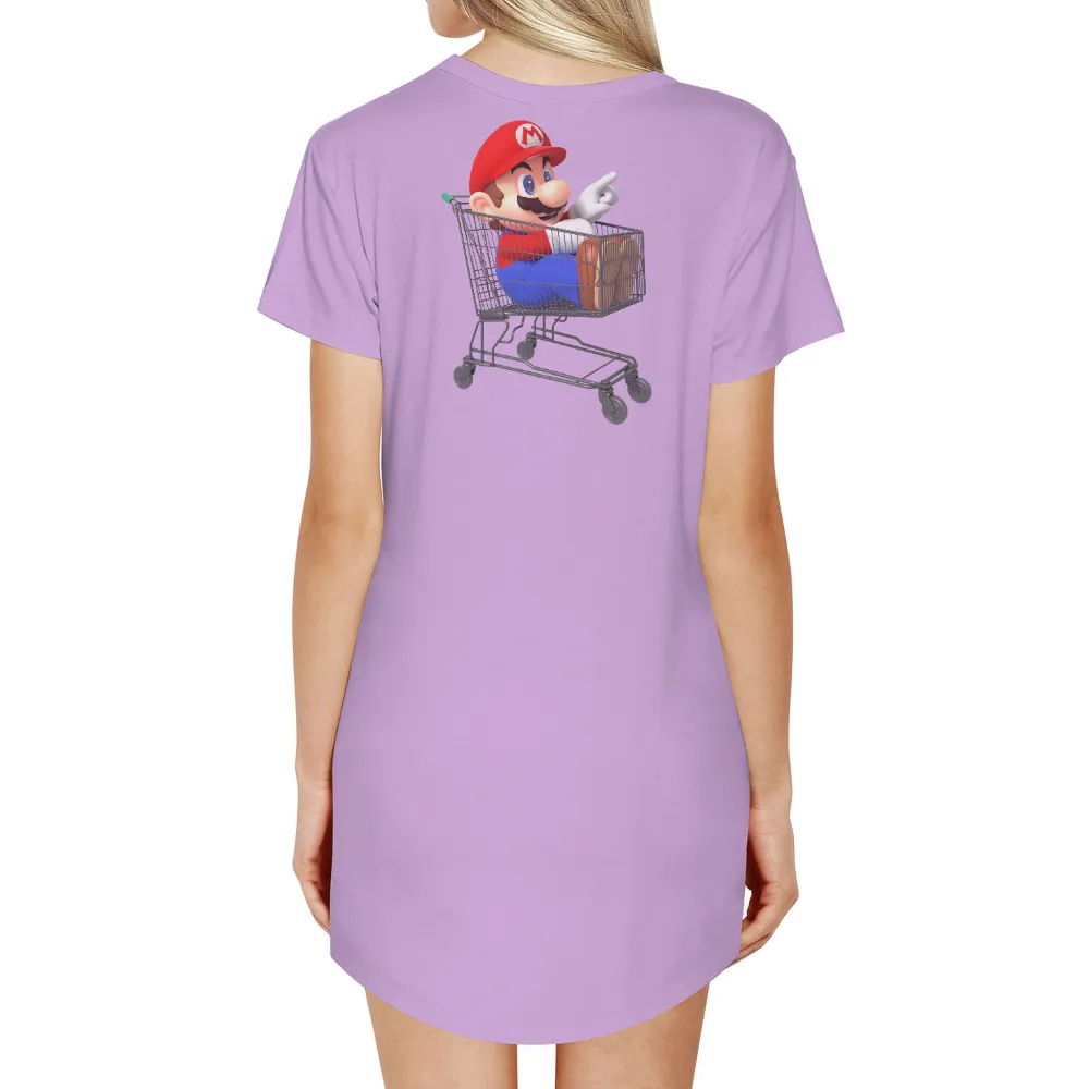 Customized Tee Shirts: Mario's Shopping Cart Adventure|mario flip sequin shirt