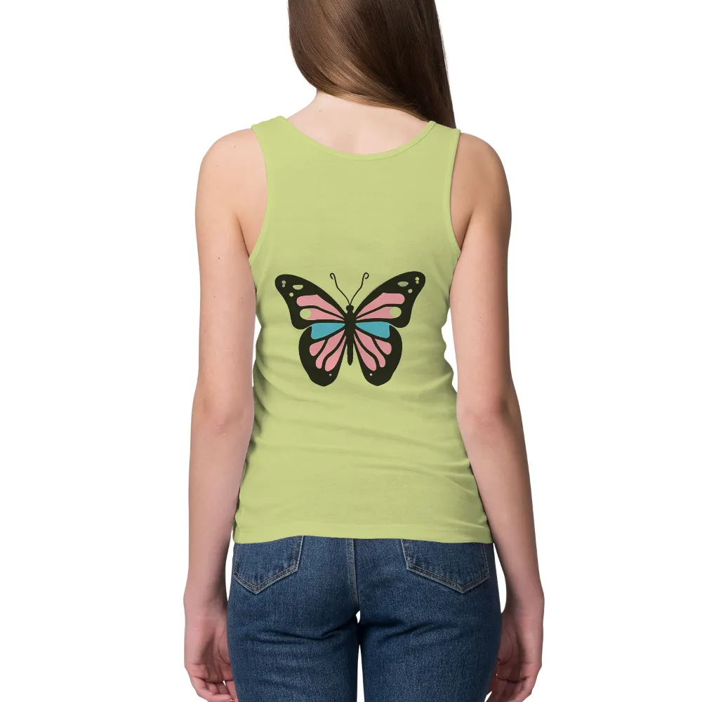 Transgender Pride Butterfly Graphic Tees|strawberry butterfly shirt