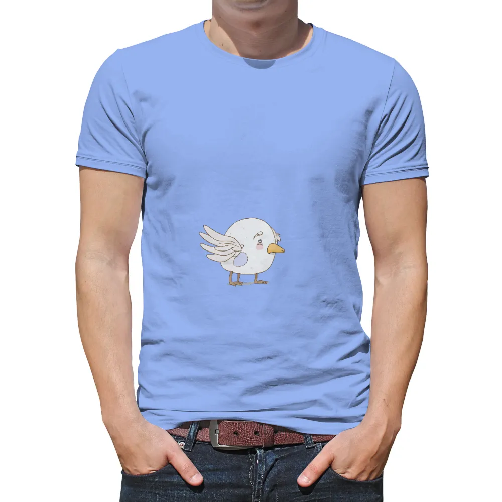 TShirt Printing: Whisp's Round Belly Adventure - Funny & Whimsical Design|bird on the money t shirt