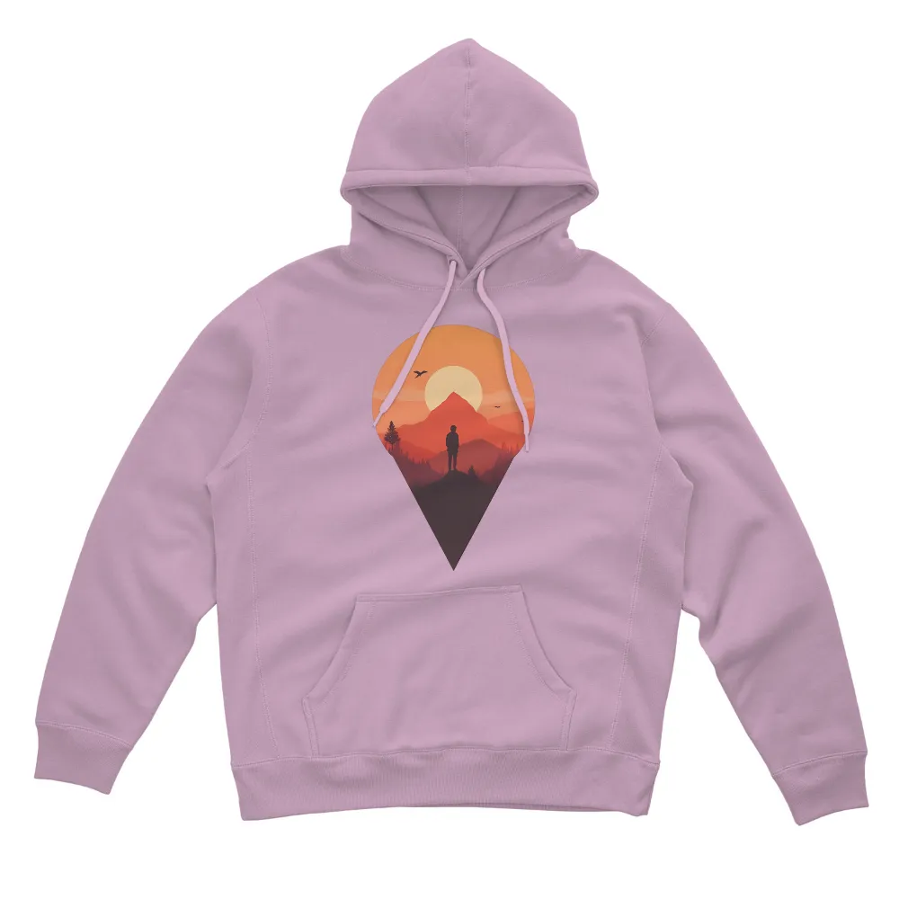 Sunset Mountain Silhouette Design: Embrace Nature's Serenity|sunset t