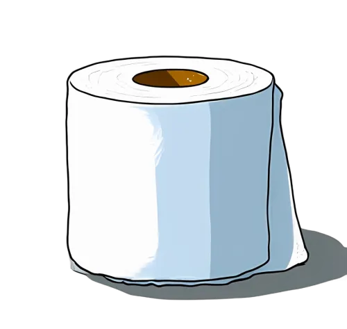 Tee Shirt Printing: Toilet Paper Roll - Minimalist Humor Design