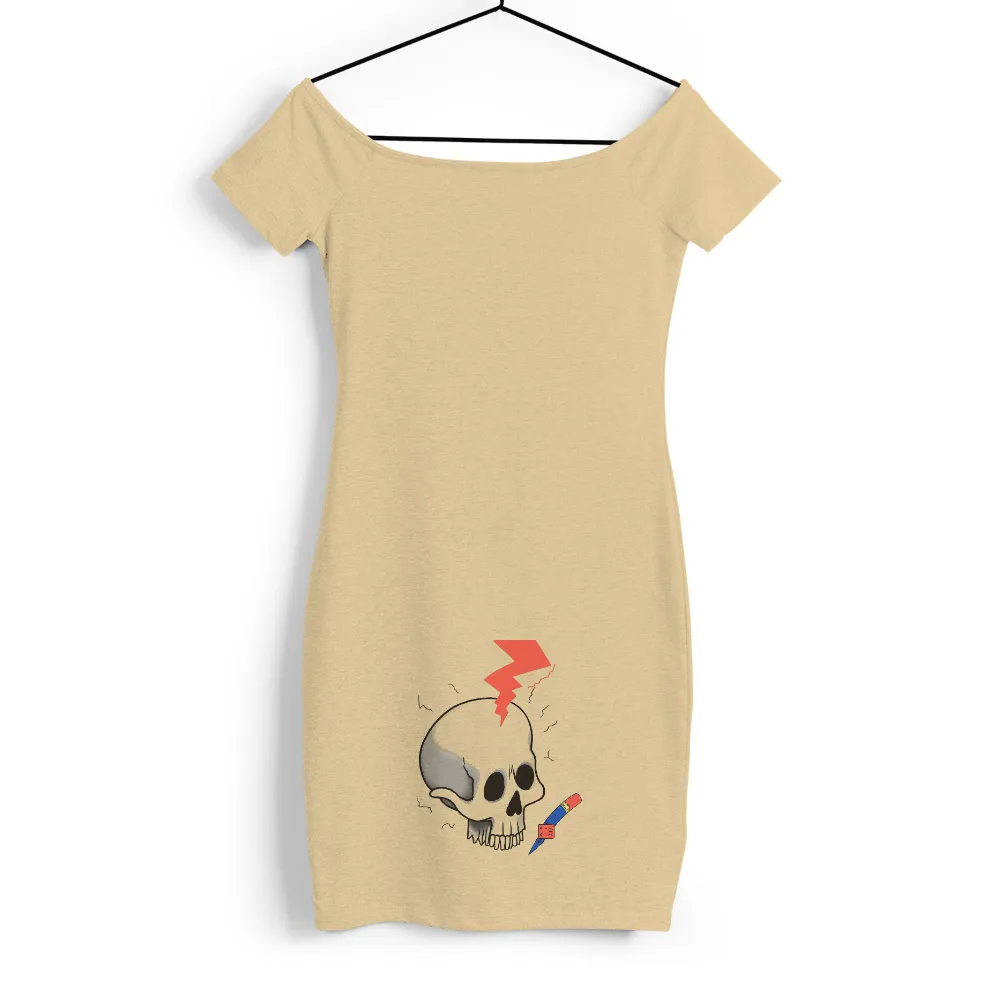 Shirts Graphic Tees: Skull Lightning Pencil - Artistic Rebellion|animal crossing skull shirt