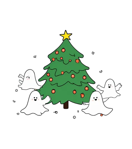 TShirt Printing: Ghostly Quartet Celebrating Christmas