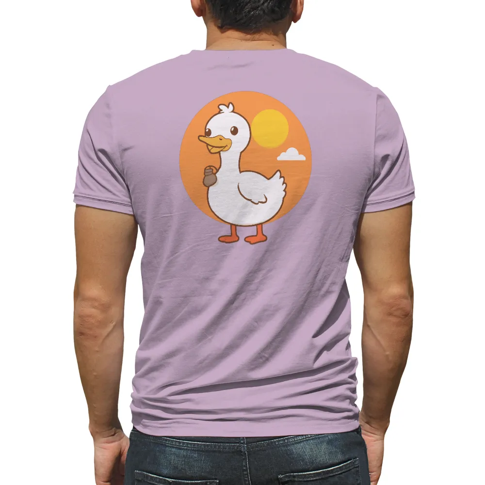 T-Shirt Printing: Quack the Duck Spreads Joy with His Magical Teapot|duck wearing a shirt