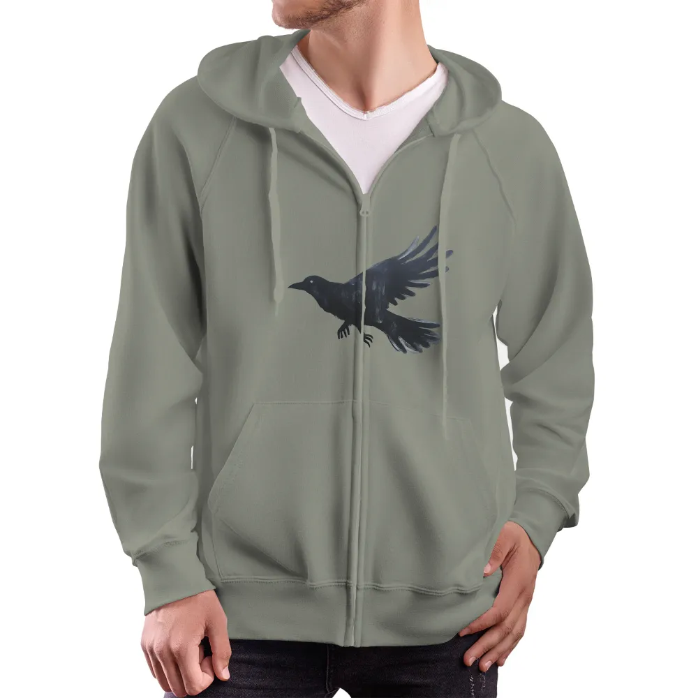 Customized Tee Shirts: Soaring Crow - Artistic Flight Design|jordan flight queen boyfriend t shirt